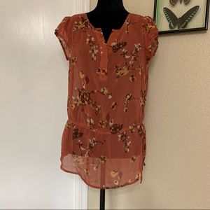 a.n.a mesh floral blouse